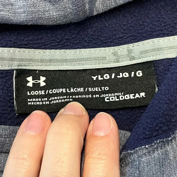 Under Armour blue University of Notre Dame hooded sweatshirt youth large EUC - Picture 6 of 8